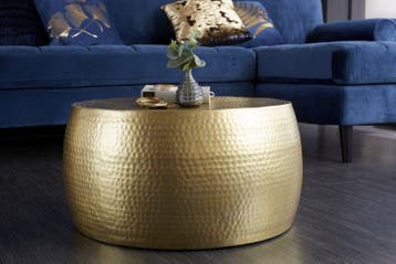 Ronde salontafel ORIENT III 60cm goud metaal gehamerd, Ophalen of Verzenden, Nieuw