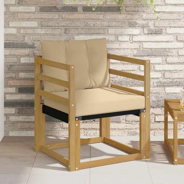 vidaXL Tuinbank Massief Acaciahout en Textilene Wit, Tuin en Terras, Verzenden, Nieuw