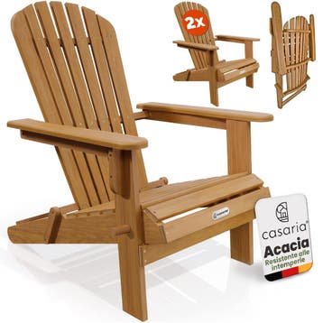 Tuinstoel Adirondack Set van 2 Acaciahout 84x69x94cm, Verzenden, Nieuw