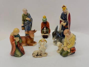 Goebel Sacrart – Kerststal / Nativity – 10 figuren –