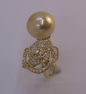 Ring - 18 karaat Geel goud, 12,8 mm ronde gouden South, Nieuw