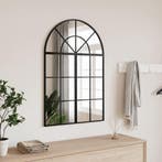 vidaXL Wandspiegel boog 60x90 cm ijzer zwart, Huis en Inrichting, Woonaccessoires | Spiegels, Verzenden, Nieuw