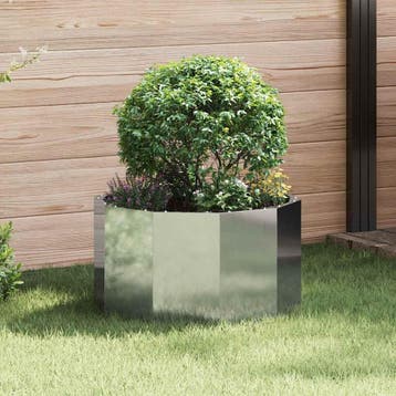 vidaXL Plantenbak Zilver 60 x 60 x 35 cm Gegalvaniseerd, Verzenden, Nieuw, Metaal, 60 tot 100 cm