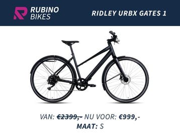 RIDLEY URBX GATES 1 (S) - URBAN E-BIKE - €1400 KORTING, Fietsen en Brommers, Ophalen, Nieuw, 30 tot 50 km per accu, Overige merken