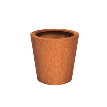 Cortenstaal plantenbak taps Ø80x80cm - Met bodem, Tuin en Terras, Bloembakken en Plantenbakken, Rond, Nieuw, Metaal, 60 tot 100 cm