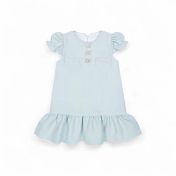 Deolinda baby en meisjes jurk licht blauw - 116 (5-6 jaar), Ophalen of Verzenden, Nieuw