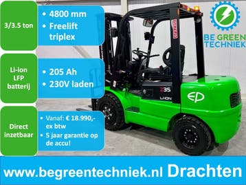 Elektrische Heftruck | 3/3.5 ton | 4800 mm | Sideshift vanaf, Ophalen, 3000 tot 4000 kg, EP, Heftruck