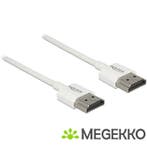 Delock 85121 0.5m HDMI HDMI Wit HDMI kabel, Verzenden, Nieuw