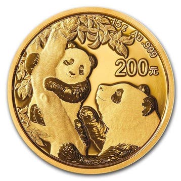China. 200 Yuan 2021 15g ¥200 Yuan Chinese Gold Panda Coin