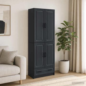vidaXL Kastenset 2 st Zwart Bewerkt hout, Minder dan 50 cm, Verzenden, Nieuw, Minder dan 100 cm