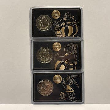 Frankrijk. 2 Euro 2019 Astérix (3 coincards) (Zonder, Postzegels en Munten