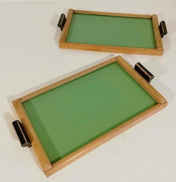 Dienblad - Vintage design uit de jaren vijftig - Hout,, Antiek en Kunst