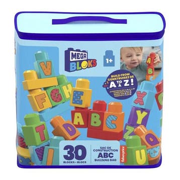 Mega Bloks ABC First Builders Blokkentas 30 stuks, Kinderen en Baby's, Speelgoed | Bouwstenen, Verzenden, Nieuw