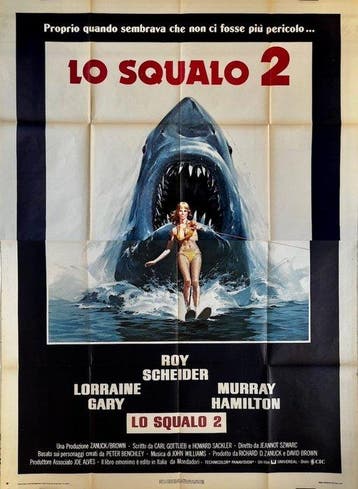 Roy Scheider - Jaws 2 (1978) - Original Italian poster for, Nieuw