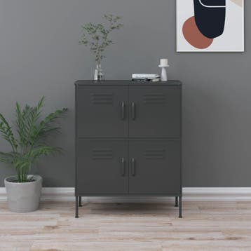 vidaXL Opbergkast 80x35x101,5 cm staal antracietkleurig, Verzenden, Nieuw