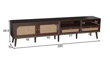 Modern TV-meubel 80 inch – 2 Rotan Deuren, 2 Lades, Bruin, Verzenden, Nieuw