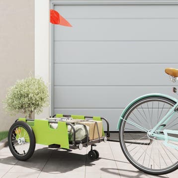 vidaXL Fietstrailer oxford stof en ijzer groen, Fietsen en Brommers, Verzenden, Nieuw