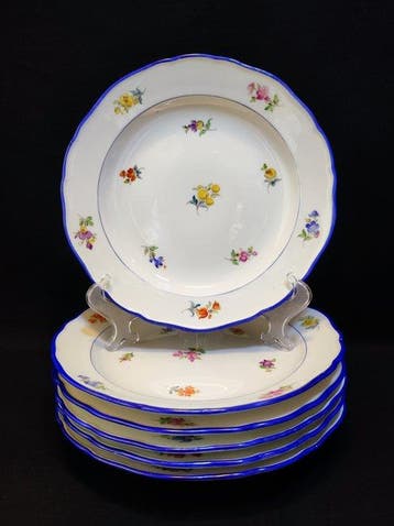 Meissen - Bord (6) - Ø 21,4 cm 6er Set antike