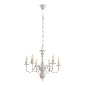 Kroonluchter Berkeley 6-lichts klassiek vintage wit lux.pro, Verzenden, Nieuw