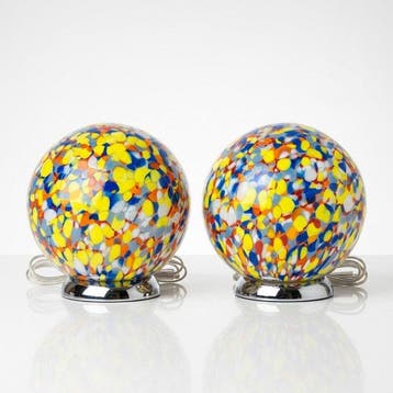 Tafellamp (2) - Glas - Set van twee d20-lampen