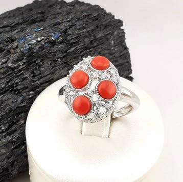 Koraal - Argento 925 - Ring - Italiaans vakmanschap