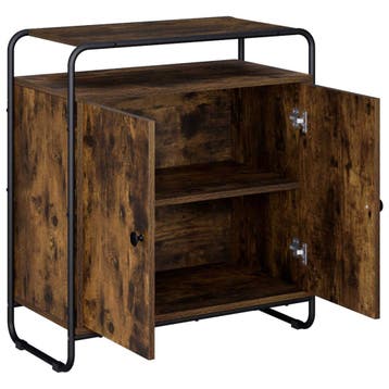vidaXL Dressoir Gerookt eiken 68 x 35 x 75 cm Bewerkt hout, Verzenden, Nieuw, Overige houtsoorten, Minder dan 50 cm