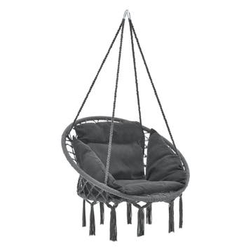 Hangstoel Kailua met kussen katoen max 150 kg donkergrijs, Verzenden, Nieuw