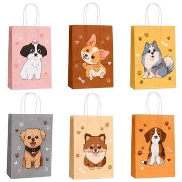 Fako Bijoux - 12 Papieren Uitdeeltasjes Honden - 15x8x21cm -, Verzenden, Nieuw