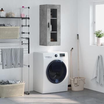 vidaXL Wandkast 34,5x34x90 cm betongrijs, Minder dan 50 cm, Verzenden, Nieuw, Minder dan 100 cm