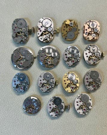 15 mechanische uurwerken - Bucherer, Dugena, ETA, Hamilton -, Antiek en Kunst, Antiek | Klokken