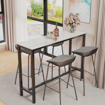 Sintered Stone Bartafel Wit Rechthoekig 120cm - Counter Heig, Verzenden, Nieuw