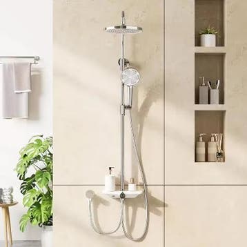 Roestvrij Stalen Douchesysteem met Plank – Warm  Koud Water, Verzenden, Nieuw