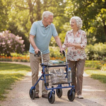 Opvouwbare Rollator met 4 Wielen, Zitting, Mand en Dienblad, Verzenden, Nieuw