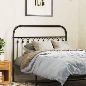 vidaXL Vervangend hoofdbord 107 cm metaal zwart, Verzenden, Nieuw, Zwart, Metaal