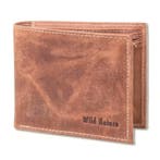 Wild Nature Leren Billfold Portemonnee Heren - Leer - Cognac, Overige merken, Bruin, Verzenden, Nieuw