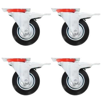 vidaXL Zwenkwielen met dubbele remmen 4 st 100 mm, Verzenden