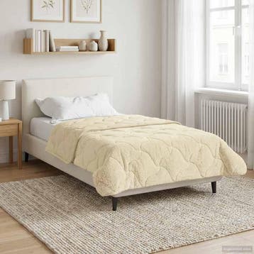 vidaXL Winter Dekbed Crème 155 x 220 cm Microfiber en Teddy, Verzenden, Nieuw