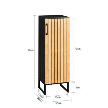 2dekans | sobuy Smalle badkamerkast - 30x30x90 cm – bamboe &, Ophalen of Verzenden, Zo goed als nieuw