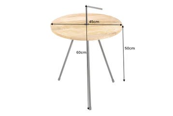 Handgemaakte bijzettafel SIMPLY CLEVER 60cm naturel, Ophalen of Verzenden, Nieuw
