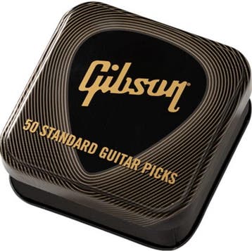 Gibson Medium Plectrum Celluloid Blikje met 50 plectrums, Ophalen of Verzenden, Nieuw, Akoestische gitaar