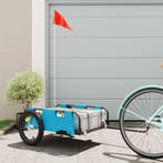 vidaXL Fietstrailer oxford stof en ijzer blauw, Verzenden, Nieuw