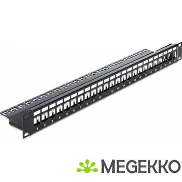 Delock 43277 19  Keystone patchpaneel 24 poorten zwart, Computers en Software, Netwerk switches, Verzenden, Nieuw