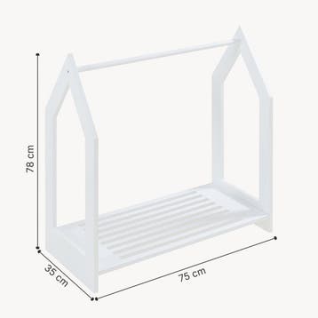 [en.casa] Kledingrek Langeskov 78x75x35 cm wit en houtkleuri, Kinderen en Baby's, Verzenden, Nieuw