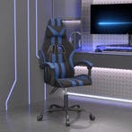 vidaXL Gamestoel kunstleer zwart en blauw, Verzenden, Nieuw, Blauw
