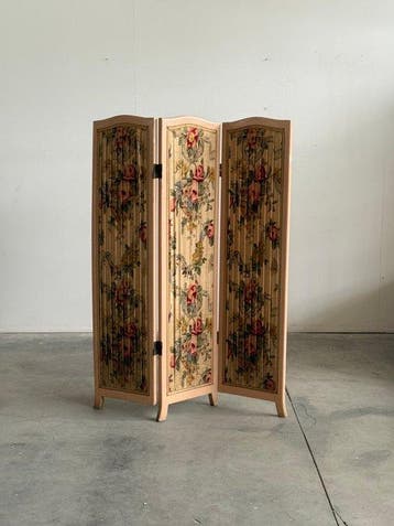 Kamerscherm - Hout, Textiel - Italiaanse productie, Antiek en Kunst