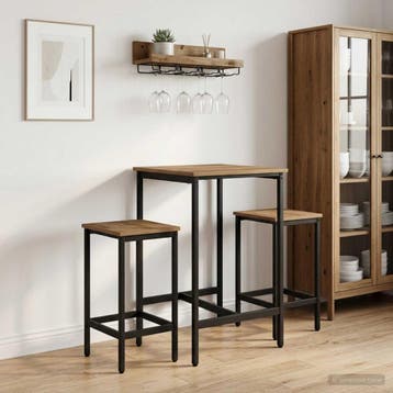 vidaXL Barkruk 2 st Artisanaal eiken 40 x 32 x 74 cm Bewerkt, Verzenden, Nieuw