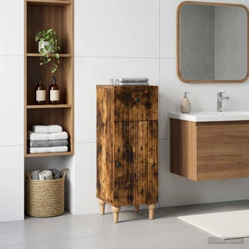 vidaXL Badkamer Opbergkast ALKMAAR Gerookt eiken 30 x 31 x, Verzenden, Nieuw