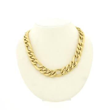 Gouden Figaro schakelketting, Ophalen of Verzenden, Gebruikt, Goud, Goud