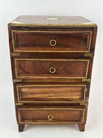 Ladekast - Hout, Messing - Een kist in kampagnestijl