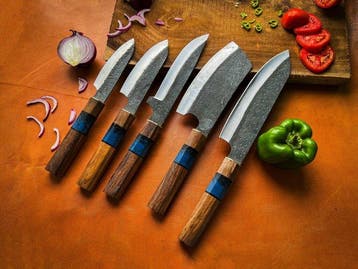 Keukenmes - Kitchen knife set - Handgemaakt Epoxiehars &